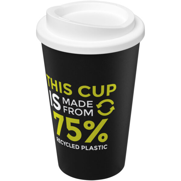 Americano® Eco 350 ml recycled tumbler – Solid black with logo
