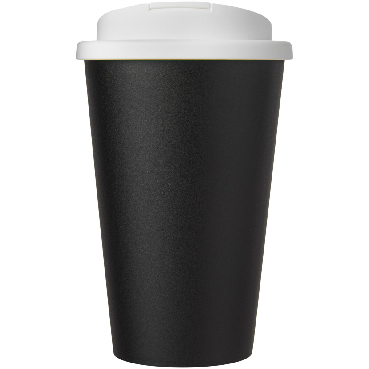 Americano® Eco 350 ml recycled tumbler with spill-proof lid – White front view