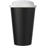 Americano® Eco 350 ml recycled tumbler with spill-proof lid – White front view