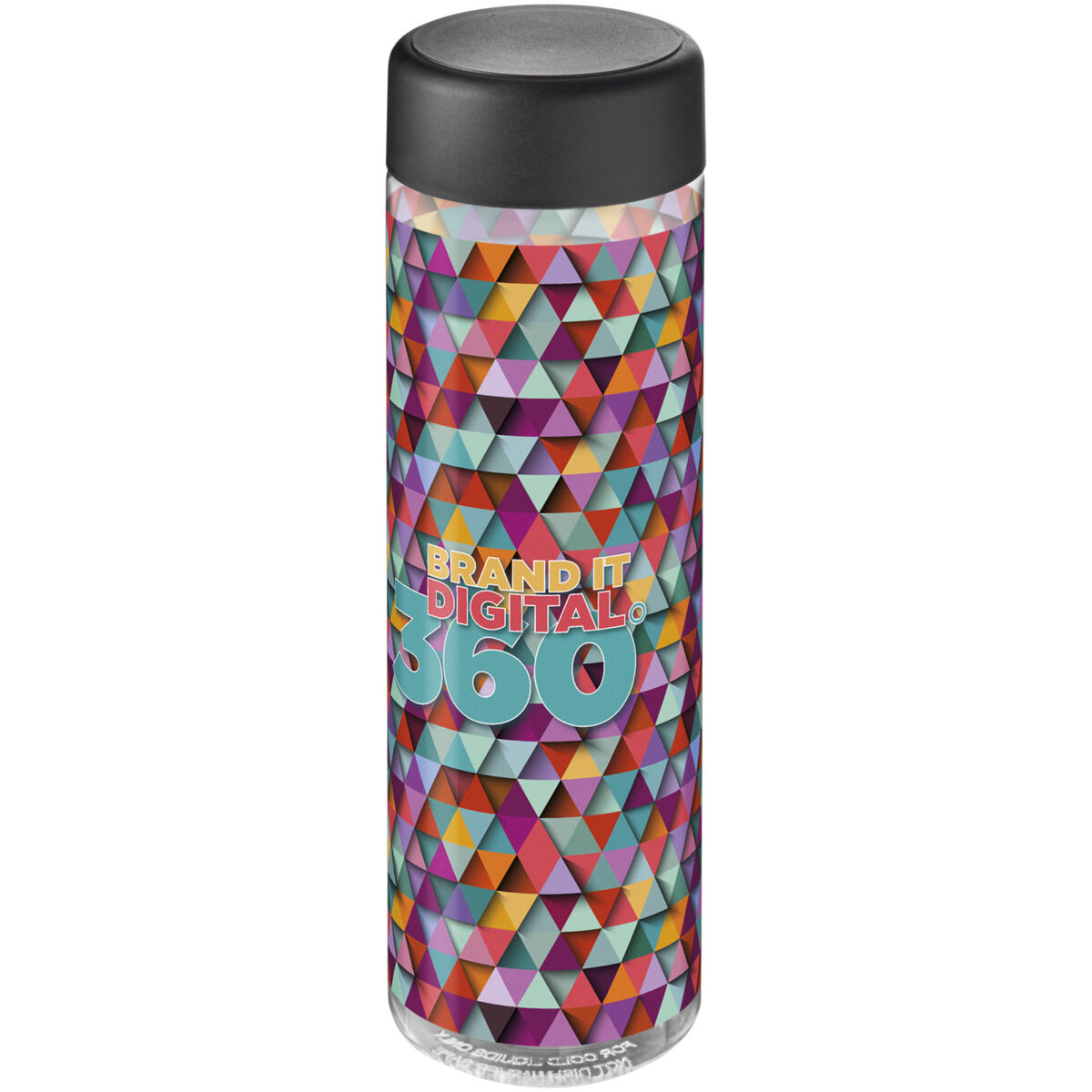 H2O Active® Vibe 850 ml screw cap water bottle – Transparent with logo