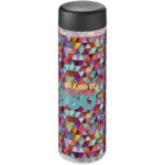 H2O Active® Vibe 850 ml screw cap water bottle – Transparent with logo