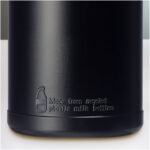 Baseline 500 ml recycled sport bottle – Solid black back view