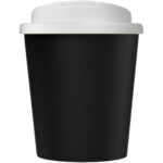 Americano® Espresso Eco 250 ml recycled tumbler with spill-proof lid – Solid black front view