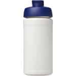 Baseline 500 ml recycled sport bottle with flip lid – White front view