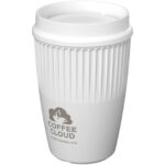 Cirrus 350 ml tumbler with 360° lid – White with logo