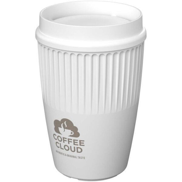 Cirrus 350 ml tumbler with 360° lid – White with logo