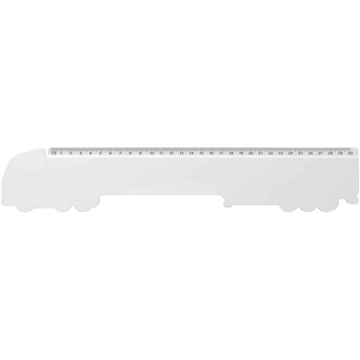 Tait 30cm lorry-shaped recycled plastic ruler – White front view