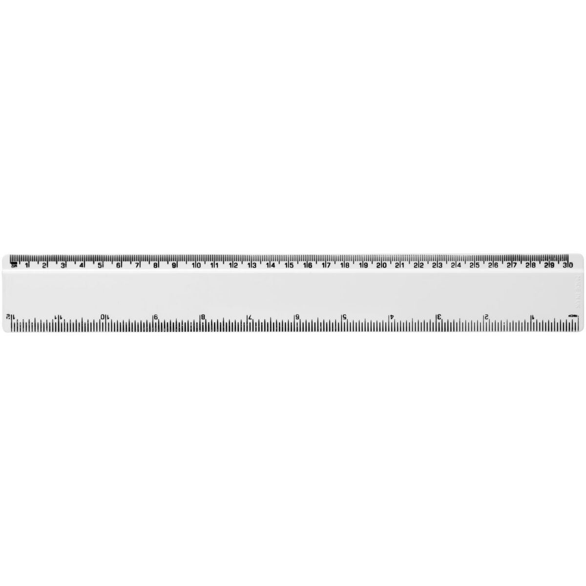 Refari 30 cm recycled plastic ruler – White front view