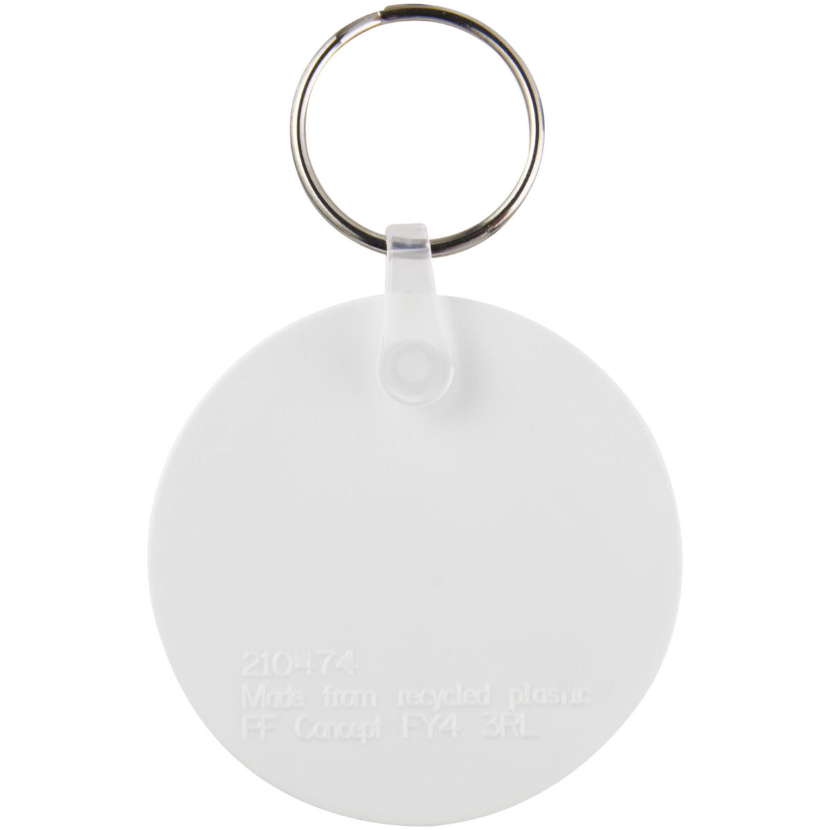 Tait circle-shaped recycled keychain – White back view