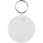 Tait circle-shaped recycled keychain – White back view