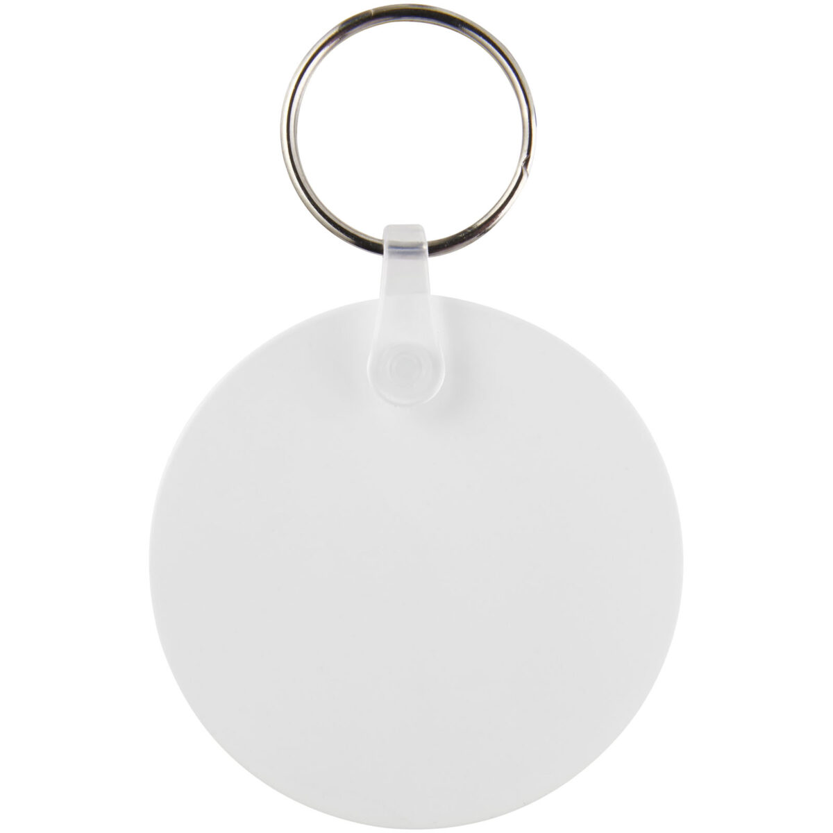 Tait circle-shaped recycled keychain – White front view