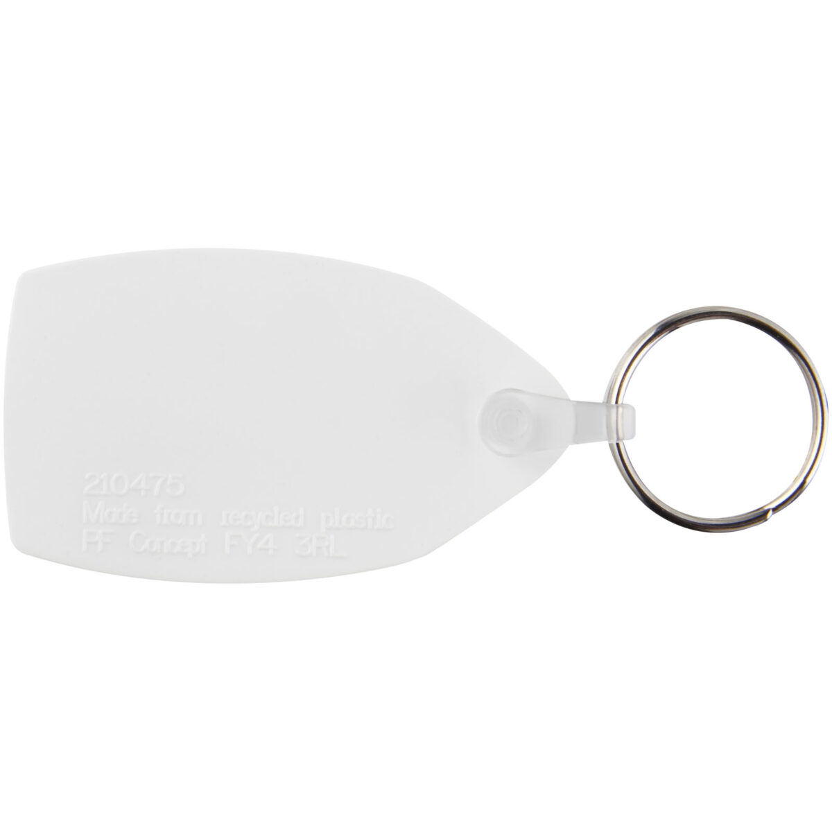 Tait rectangular-shaped recycled keychain – White back view