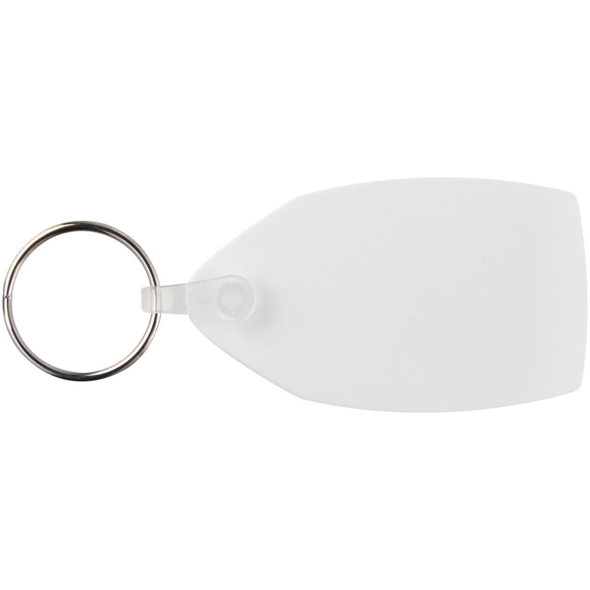 Tait rectangular-shaped recycled keychain – White front view
