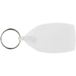 Tait rectangular-shaped recycled keychain – White front view