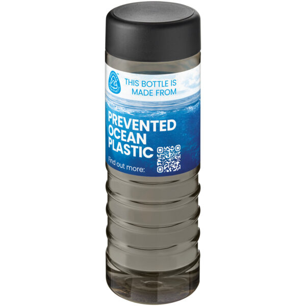 H2O Active® Eco Treble 750 ml screw cap water bottle – Charcoal with logo