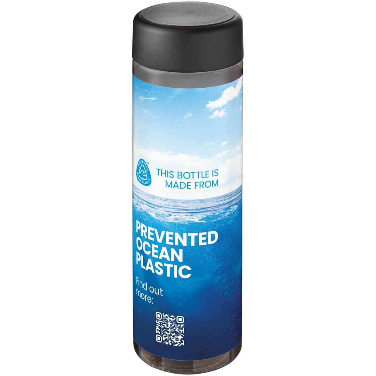 H2O Active® Eco Vibe 850 ml screw cap water bottle – Charcoal with logo