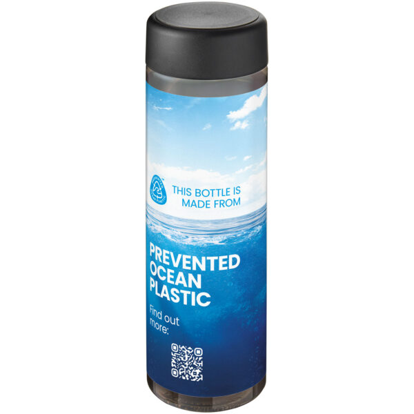 H2O Active® Eco Vibe 850 ml screw cap water bottle – Charcoal with logo