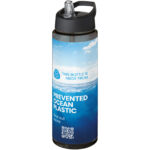 H2O Active® Eco Vibe 850 ml spout lid sport bottle – Charcoal with logo
