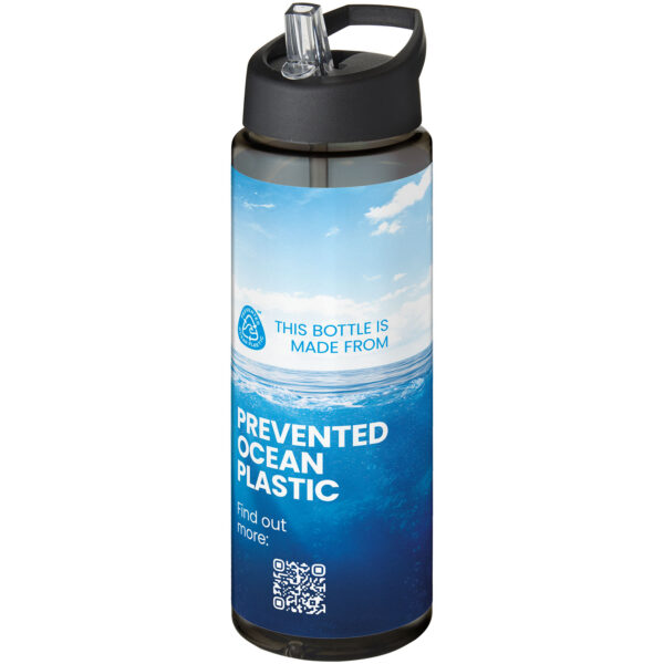 H2O Active® Eco Vibe 850 ml spout lid sport bottle – Charcoal with logo