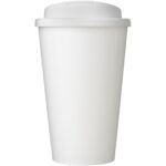 Brite-Americano® Eco 350 ml spill-proof insulated tumbler – White front view
