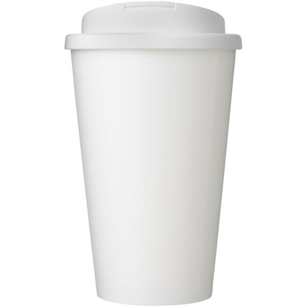 Brite-Americano® Eco 350 ml spill-proof insulated tumbler – White front view
