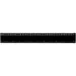 Terran 30 cm ruler from 100% recycled plastic – Solid black front view