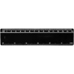 Terran 15 cm ruler from 100% recycled plastic – Solid black front view