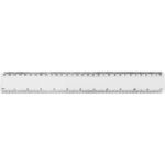 Renzo 30 cm plastic ruler – Transparent clear back view