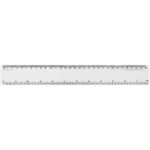 Renzo 30 cm plastic ruler – Transparent clear front view