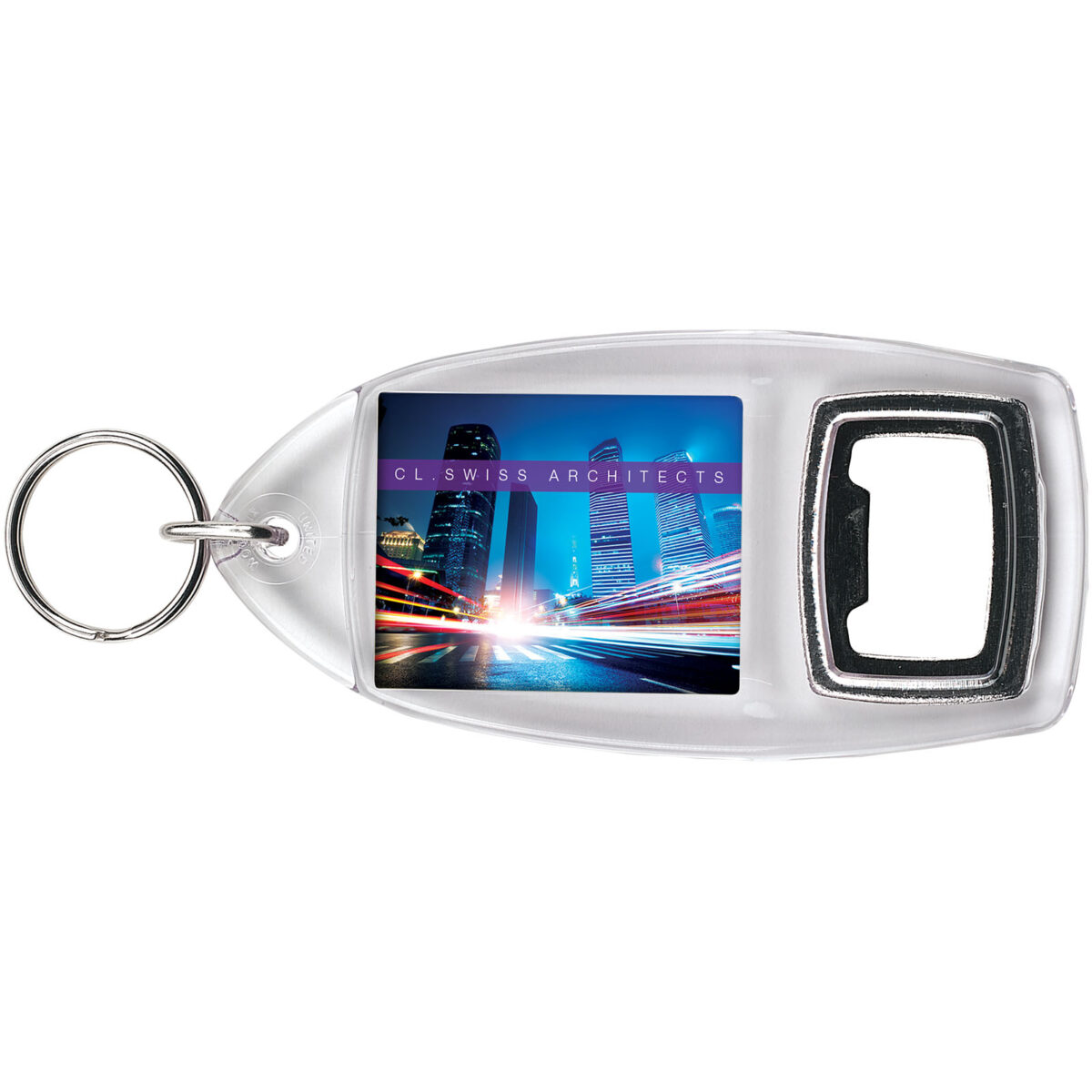 Jibe R1 bottle opener keychain – Transparent clear extra view
