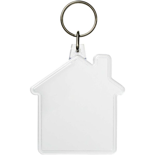 Combo house-shaped keychain – Transparent clear front view
