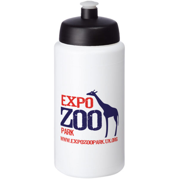 Baseline® Plus grip 500 ml sports lid sport bottle – White with logo