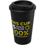 Americano® Recycled 350 ml insulated tumbler – Solid black with logo