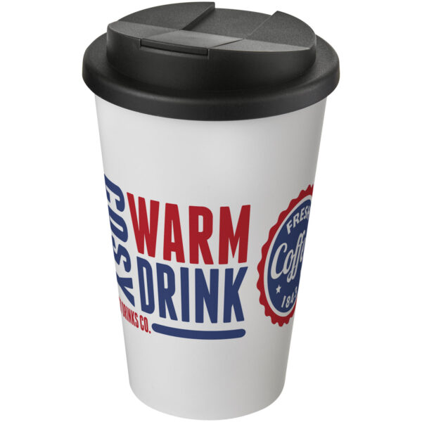 Americano® 350 ml tumbler with spill-proof lid – White with logo