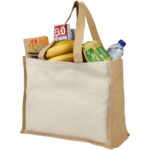 Varai 320 g/m² canvas and jute shopping tote bag 23L – Natural extra view