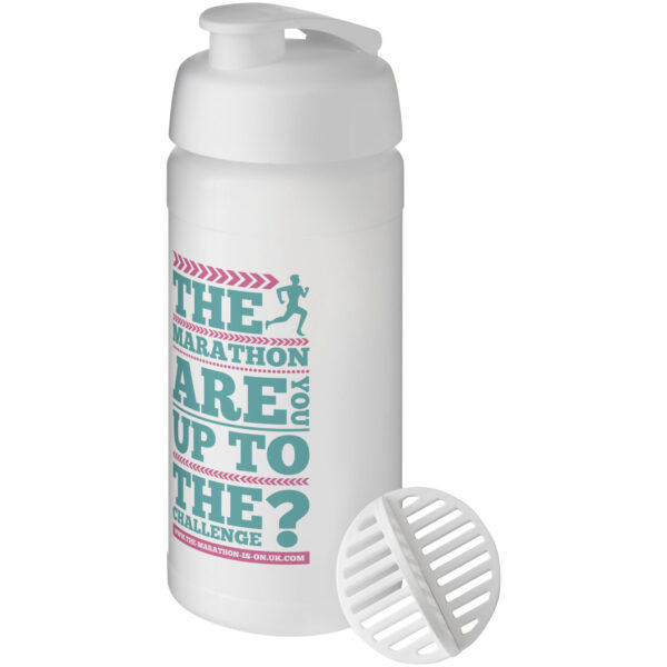 Baseline Plus 500 ml shaker bottle – White with logo