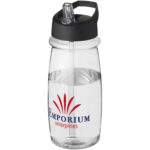 H2O Active® Pulse 600 ml spout lid sport bottle – Transparent with logo