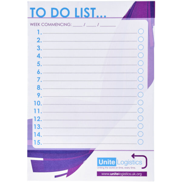 Desk-Mate® A5 notepad – White front view