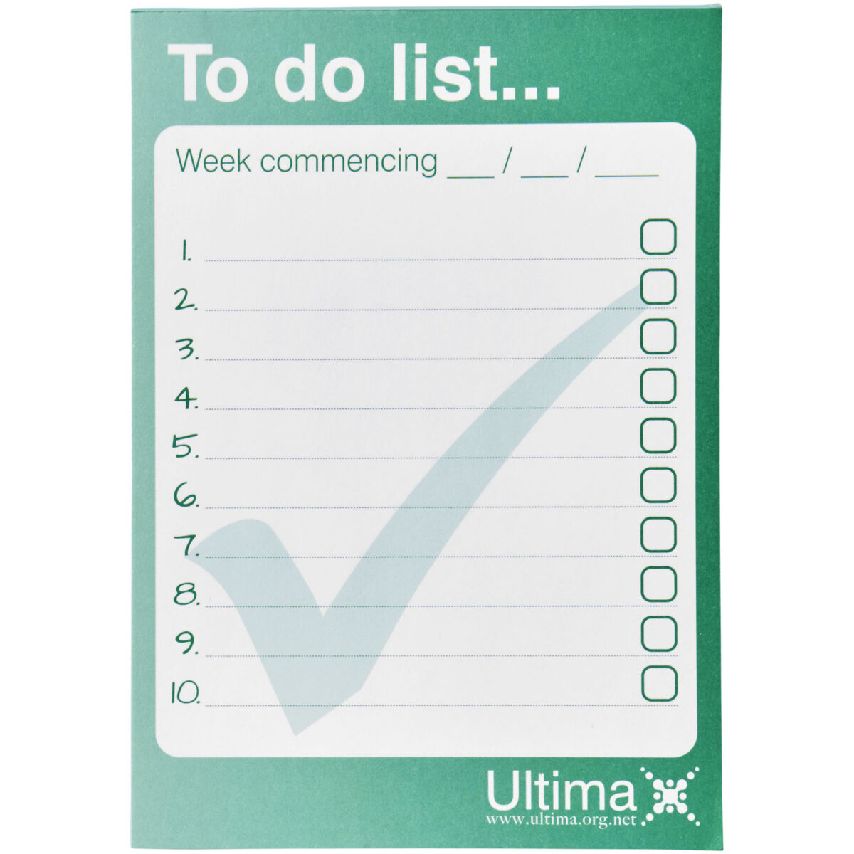 Desk-Mate® A6 notepad – White front view