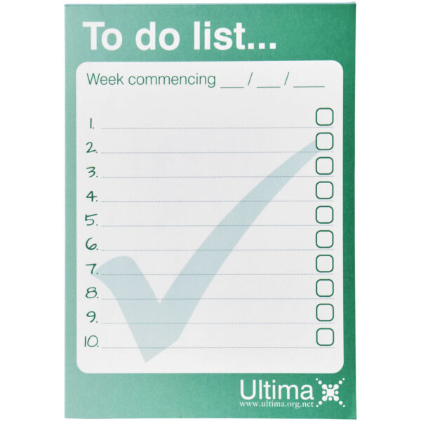 Desk-Mate® A6 notepad – White front view