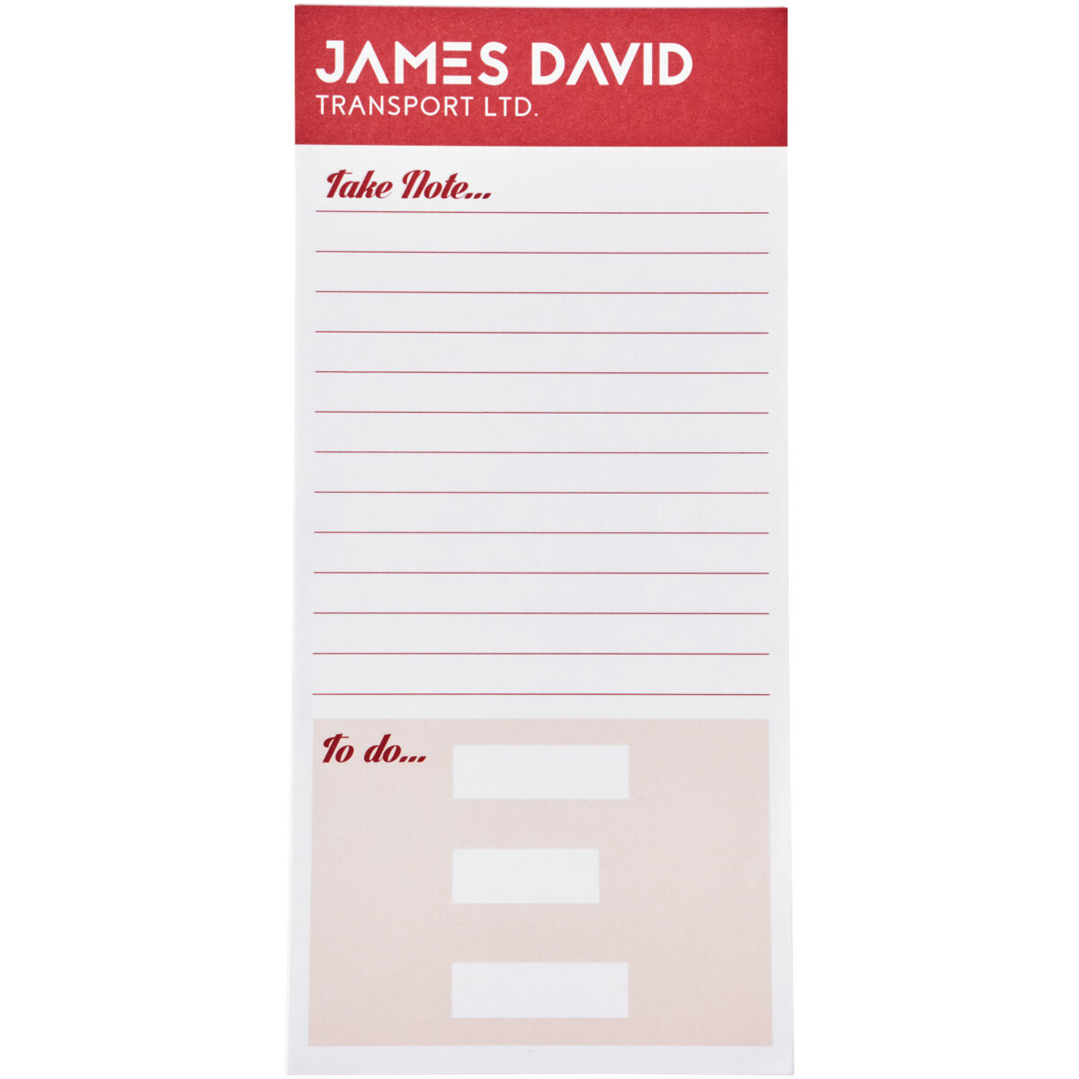 Desk-Mate® 1/3 A4 notepad – White front view