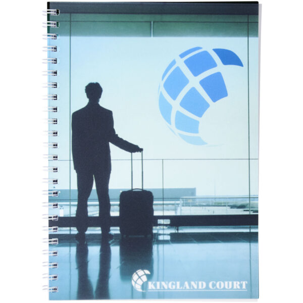 Desk-Mate® wire-o A5 notebook PP cover – White front view