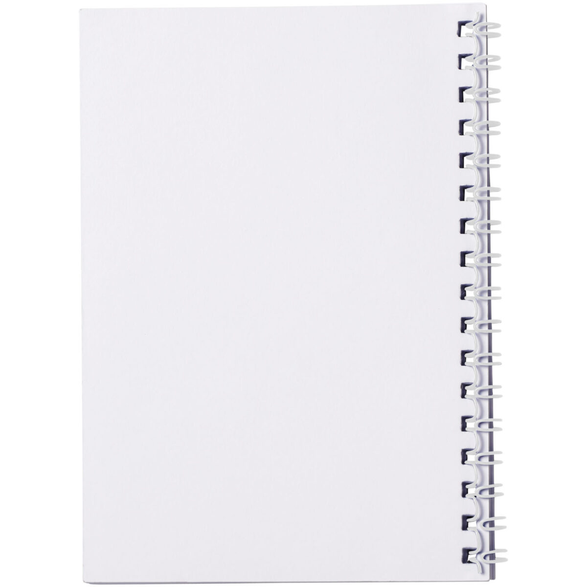 Desk-Mate® spiral A6 notebook PP cover – White back view