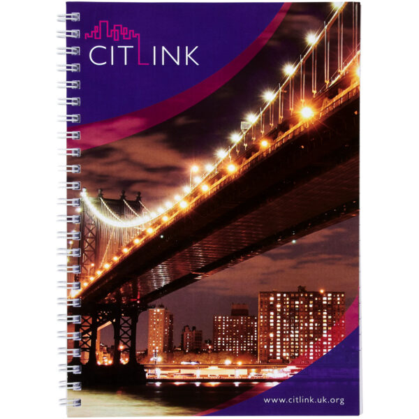 Desk-Mate® spiral A4 notebook – White front view