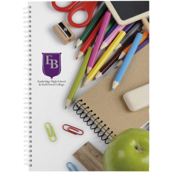 Wire-o A4 notebook hard cover – White front view