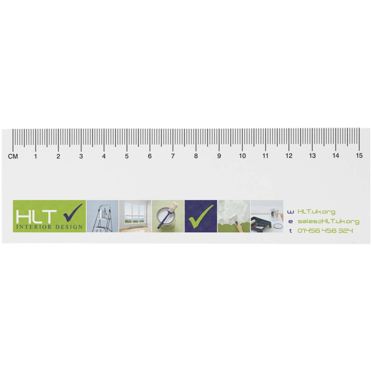 Sticky-Mate® recycled sticky notes with printed 15 cm ruler – White front view