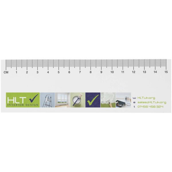 Sticky-Mate® recycled sticky notes with printed 15 cm ruler – White front view