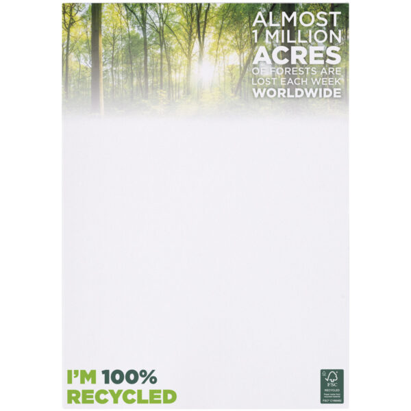 Desk-Mate® A4 recycled notepad – White front view