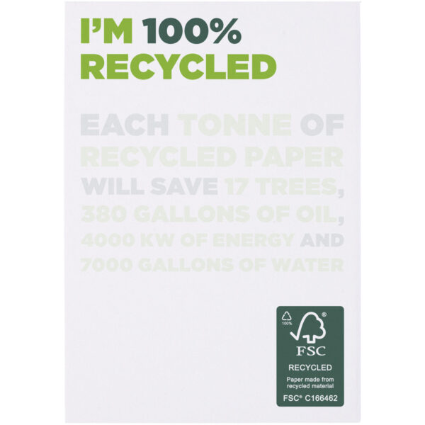 Desk-Mate® A7 recycled notepad – White front view