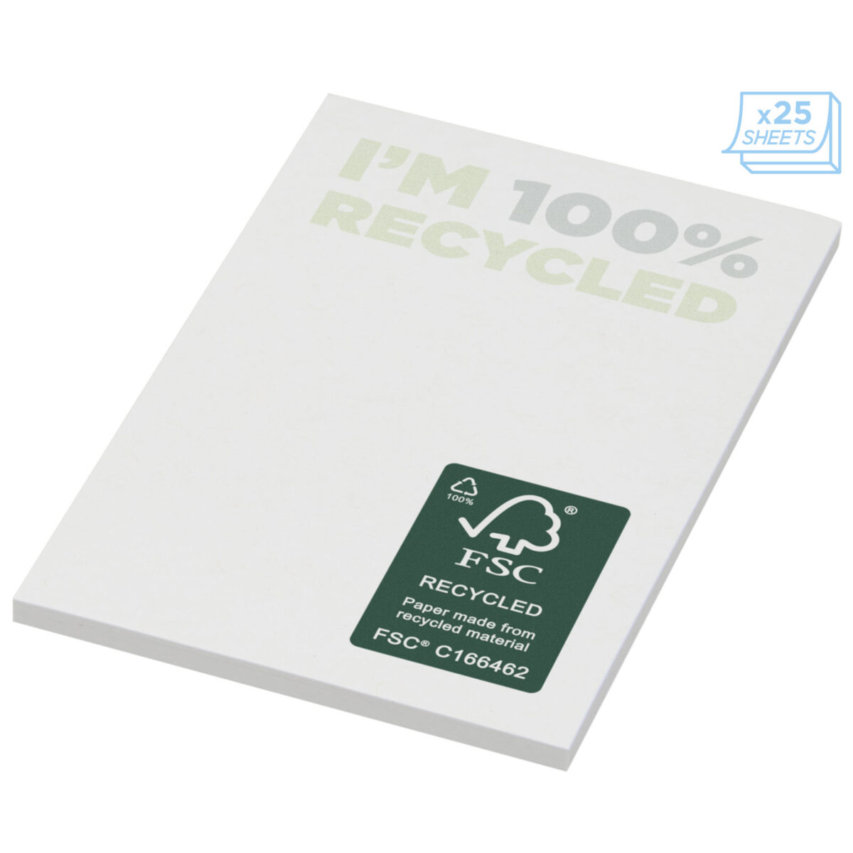 Sticky-Mate® recycled sticky notes 50 x 75 mm – White extra view